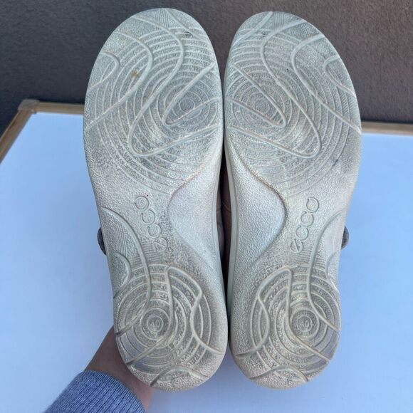 Ecco Mary Jane Shoes 40 US 9.5 Comfort Walking Tan Brown Leather Academia Boho - Picture 9 of 10